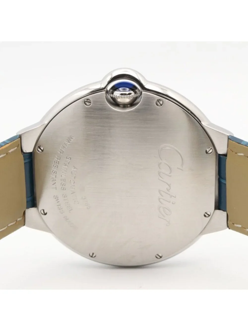 Cartier Watch Baron Blue Stainless Steel